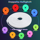 5M Neon LED Strip,IP65 waterproof RGB neon strip with app control,DIY color changing light strip,music sync neon LED strip for bedroom,living room living room,wall,Halloween decoration